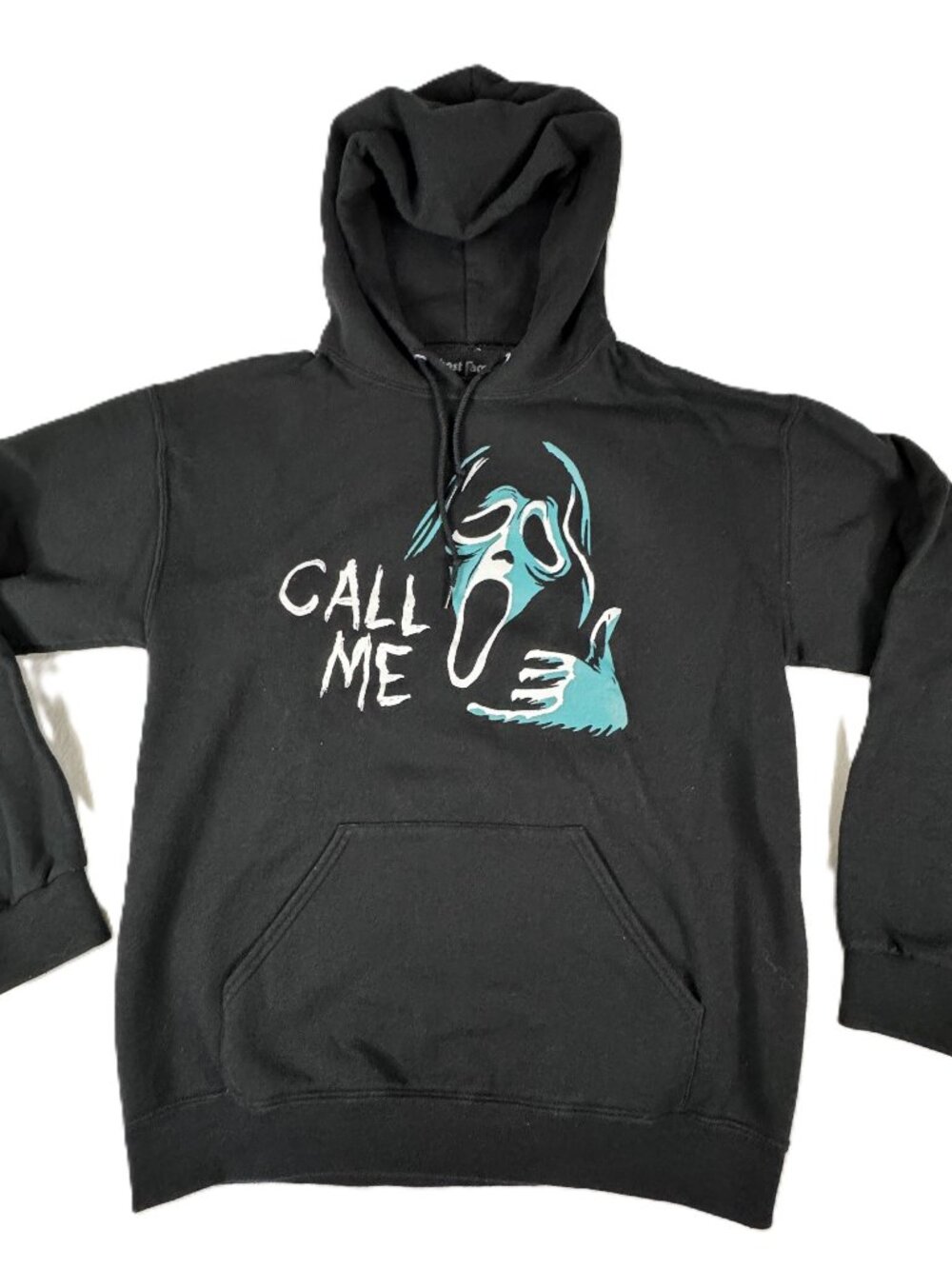 Ghost Face Black Hoodie - Call Me - Scream Ghost - Halloween Horror - Mens M